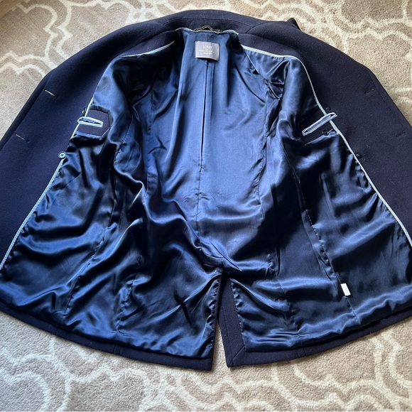 J. Crew Stadium Cloth Nello Gori Wool Navy Blue Size 0 - Picture 5 of 7